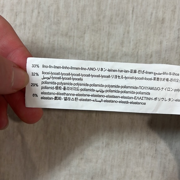 Zara Linen Long Sleeve Knot Crop Top - Picture 3 of 3